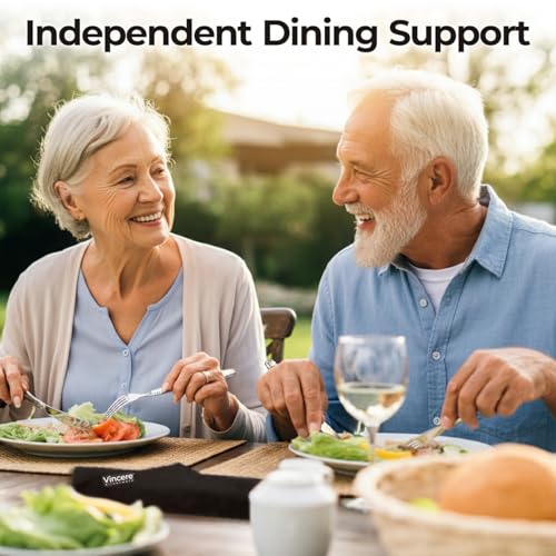 Weighted Utensils for Tremors and Parkinsons, Heavy Weight Stainless Steel Silverware Set, Adaptive Eating Flatware Helps Hand Tremors, Parkinsons Aids for Living, Arthritis - Knife, Fork, Spoons, 7oz - Image 3