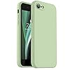 Vooii for iPhone SE Case 2022/3rd/2020,iPhone 8/7 Case, Upgraded Liquid Silicone with [Flat Edges] [Camera Protection] [Soft Anti-Scratch Microfiber Lining] Phone Case for iPhone SE - Matcha