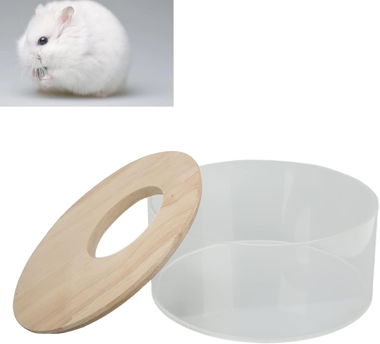 Pssopp Hamster Sand Bathtub Transparent Acrylic Sand Bathroom Small Pet Bath Box for Hamsters Lemming Gerbils or Other Small Pets(L)