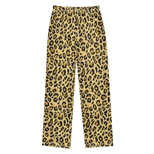 Vintage Leopard Pattern Boys Pants for Kids Jogger Pants with Pockets S2