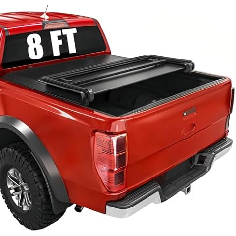 PENSUN 8Ft Soft Tri-Fold Truck Bed Tonneau Cover for 1999-2024 Ford F250 F350 Superduty, Black Tonneau Cover Cover