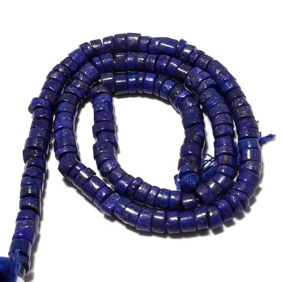 Perles de lapis-lazuli rondelles 4mm 5mm pour création bijoux fil 14"