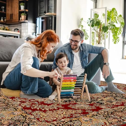 Tapis convient pour le chauffage au sol rouge lavable