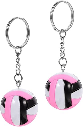 Toddmomy 2 llaveros de voleibol para regalos de equipo de voleibol, mini llavero de voleibol para mochilas, bolsas de gimnasio, bolsos para