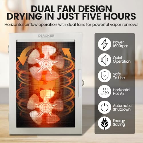 image for Cercker Food-Dehydrator Machine 12 Stainless Steel Trays, 10.9ft² Mea