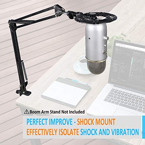 Shock Mount for Blue Yeti Microphone and Yeti Pro Microphone with Blue Yeti Mic Cover Foam, Alloy Micropone Shock Mount with Blue Yeti Pop Filter Reduces Vibration Noise by YOUSHARES
