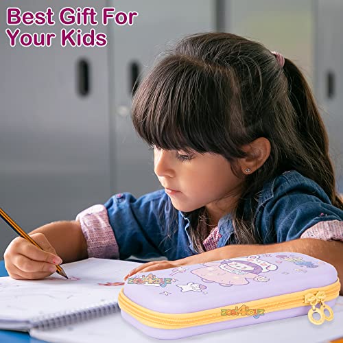 Image of Zest 4 Toyz Pencil Box for Girls Pencil Pouch School Supplies Stationary Items Set Pencil Case Organizer Return Gifts Birthday Party for Kids (Pack of 1 - Candy Girl) Purple
