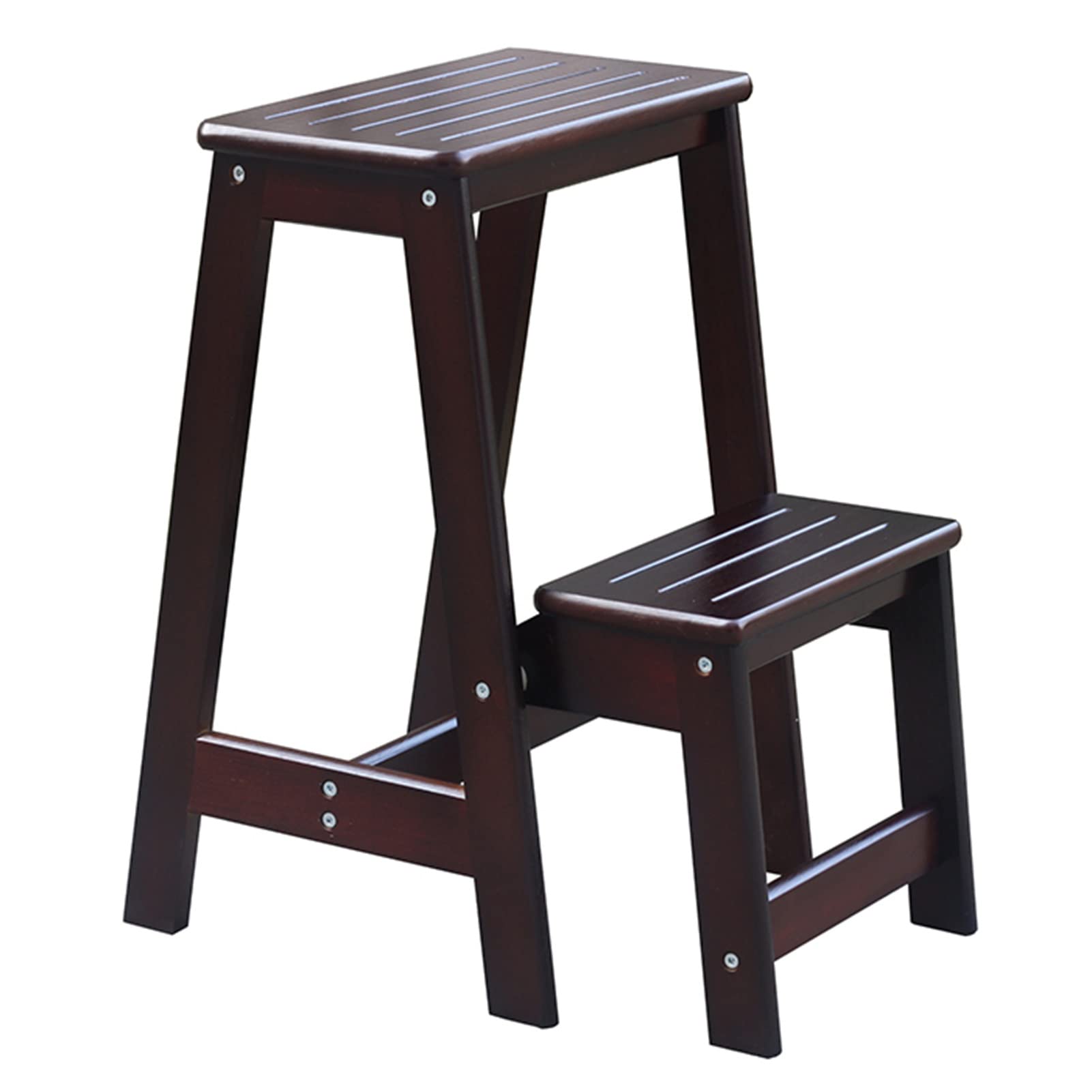 Tabourets d'échelle pliants LUNEZY en bois | Escabeau double usage sécurisé
