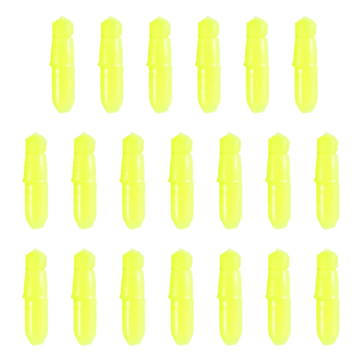 Sarini 20Pcs Pole Elastic Connectors,Fishing Line Stopper,Method Hollow Pole Elastic Bead Connector Terminal Tackle Slip System(Yellow 16.4 x 4.3mm)