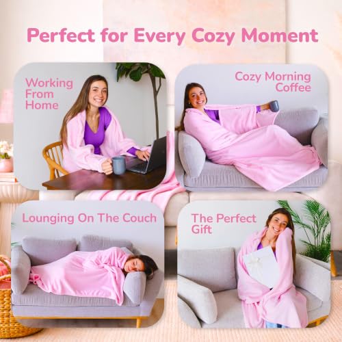 Image of Super Blanky Wearable Blankets for Women & Men, Graduation Day Gift for Her, Cozy Gifts for Women, Wife Birthday Gifts Ideas