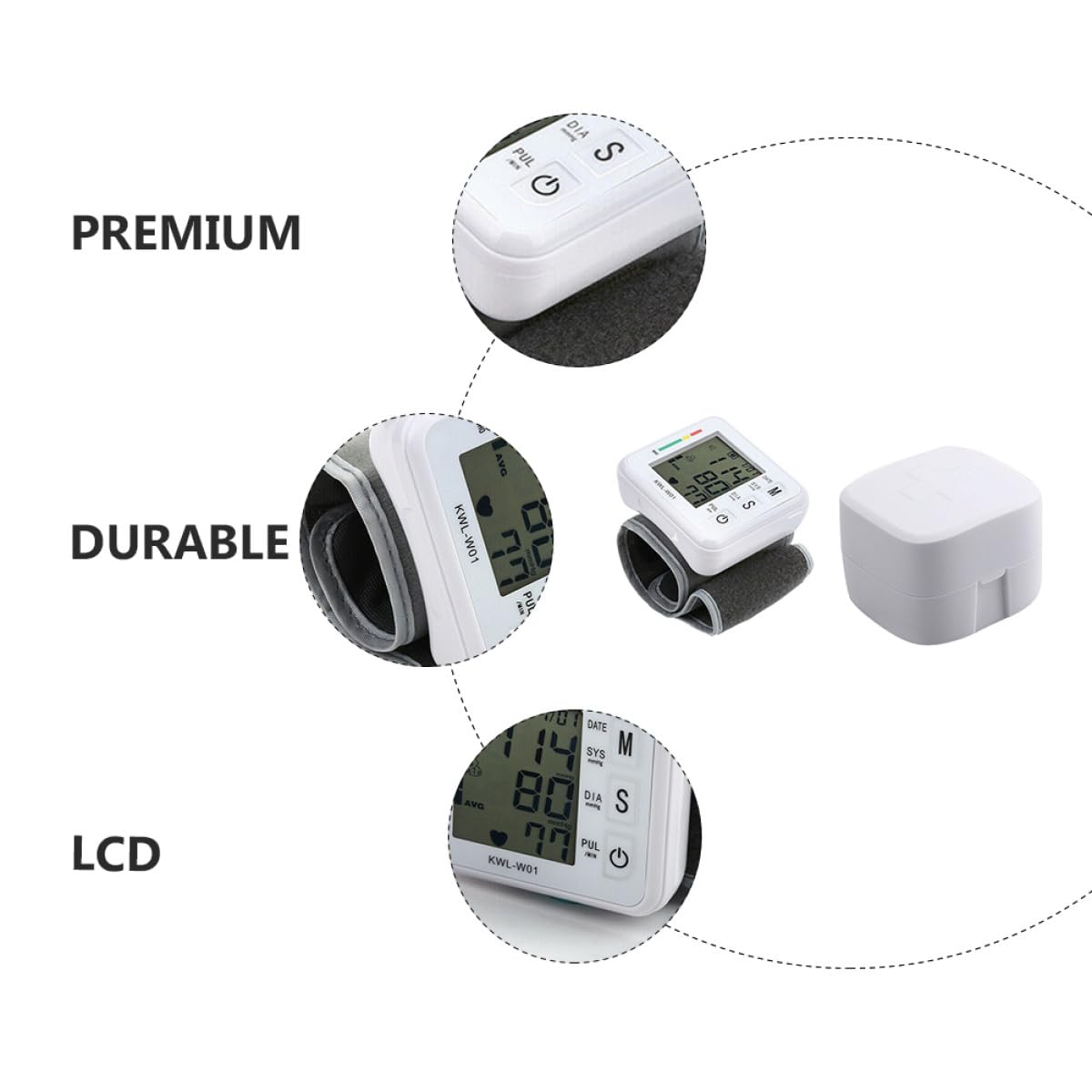 TEHAUX Misuratore Automatica da Lcd e Pressione di Display Polso Digitale Compressione Materiale Abs Monitoraggio per Uso Domestico Quotidiano