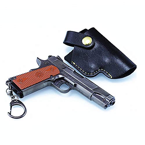 Shooting Games Metal 1 6 P92 P1911 R1895 P18C R45 Revolver Signal Pistol Gun Keychain Model Action Figure Toys Collection Gift (P1911-A)