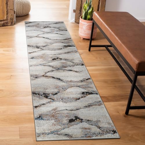 Tapete rugshop gris estriado 72 x 26 pulgadas moderno miniatura 6