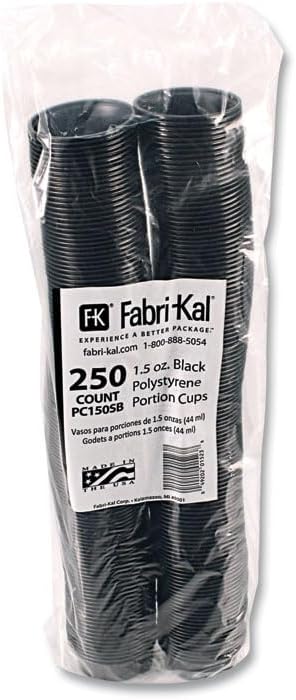 Fabrikal PC150SB Portion Cups, 1.5 Oz, Squat, Black, 250/sleeve, 10 Sleeves/carton