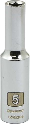 Miniatura 3 de Dynamic Tools D003255 1/4" Drive 6 puntos de zócalo métrico con 0.217 in de profundidad de longitud, acabado cromado