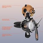 Generic Bear Pilot Car Air Freshener, Cute Rotating Propeller Air Outlet Airplane Car Vent Clip, Car Perfume Decoration Automotive Aromatherapy Ornament with 2pcs Aroma