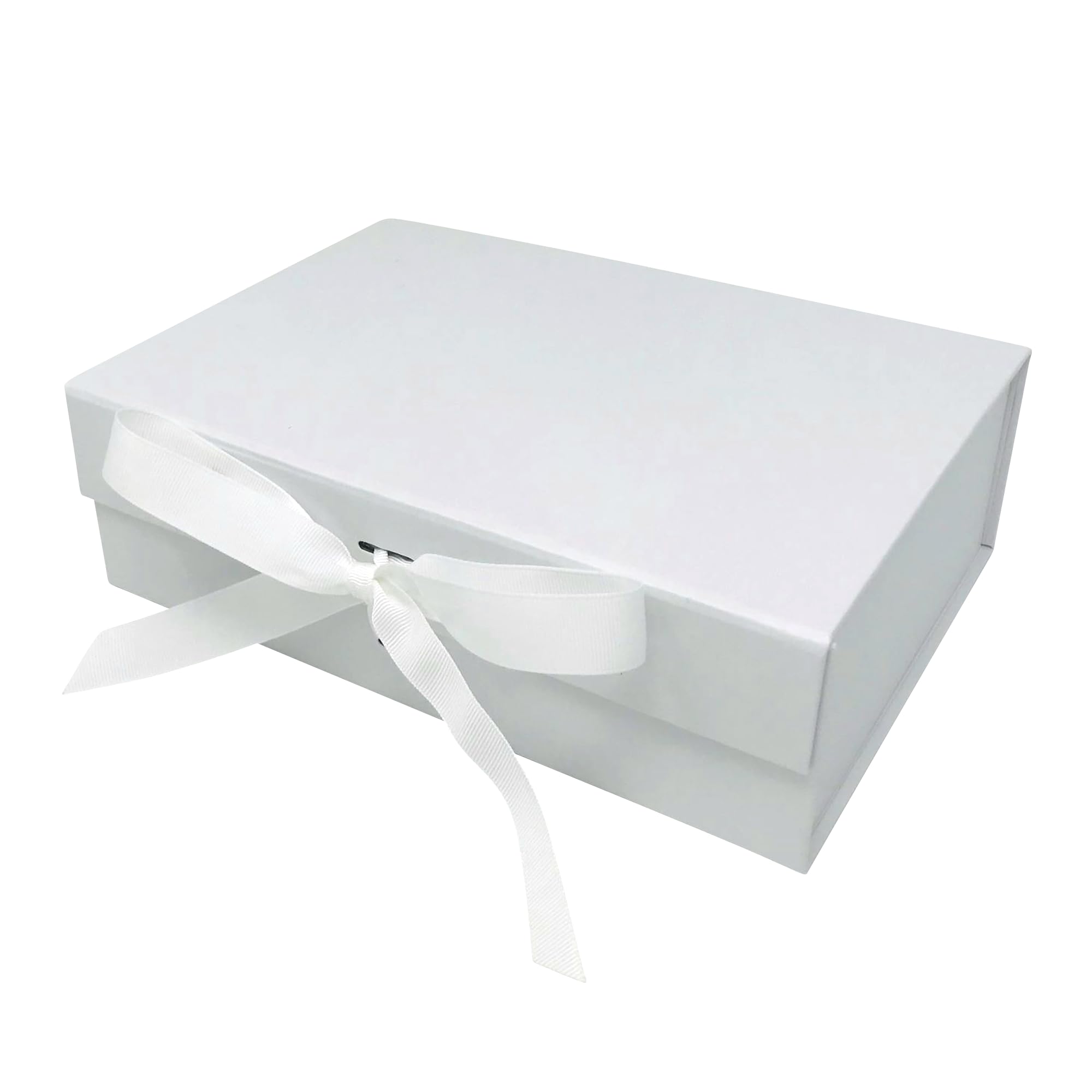 Luxury A5 Gift Boxes, White, L23cm x W17cm x H7cm, Magnetic Closure with Changeable Ribbon, Perfect for Various Occasions (White)