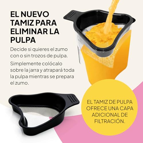 Fridja F1900 - Extractor de zumos para frutas y verduras, exprimidor lento de prensado en frío, exprimidor eléctrico sin BPA, 240W, con tamiz, grifo antigoteo, licuadora lenta que conserva vitaminas - imagen 7