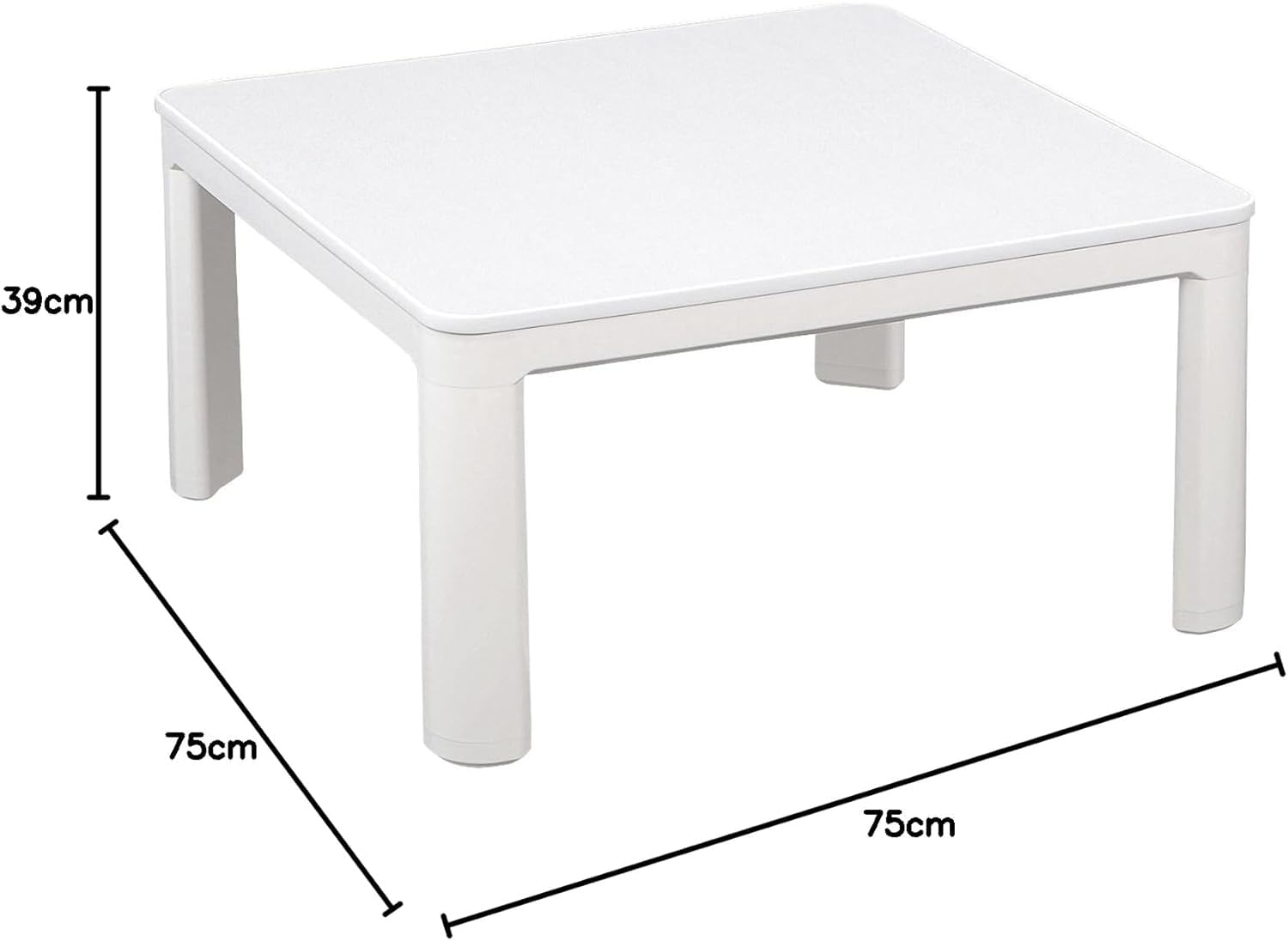 Amazon.co.jp : カジュアル こたつ テーブル 75cm 正方形 一人暮らし