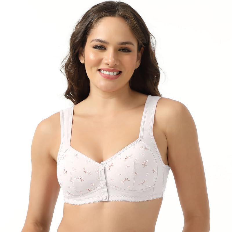 Image of Daisy Bras for Women, Front Snap Closure Padded Bra for Older Senior Women, No Underwire Comfortable Bra