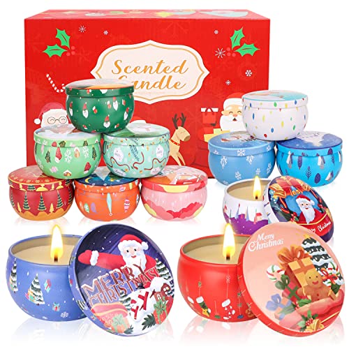 Duftkerze Geschenke für Frauen, 12Stk, Natürliches Sojawachs Aromatherapie Kerzen