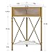 VECELO Corner Table for Small Spaces, Multipurpose Storage Cabinet Shelf Organizer with Flip Door in Living Room/Bedroom/Kitchen/Bathroom, Gold