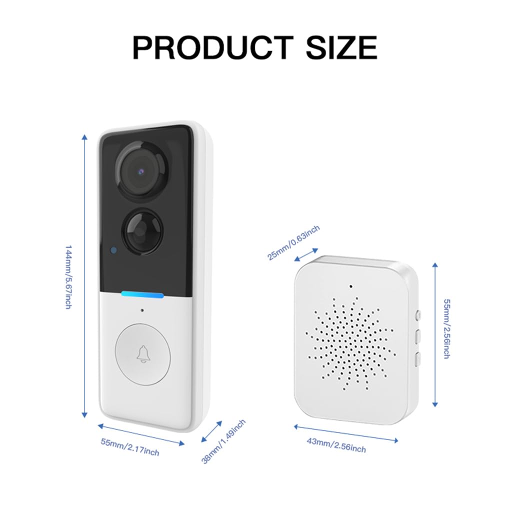 Timbre inalámbrico con cámara para casa Inteligente, comunicación bidireccional, Resistente al Agua, con vídeo, WiFi 2,4 GHz, Control Remoto, vídeo HD
