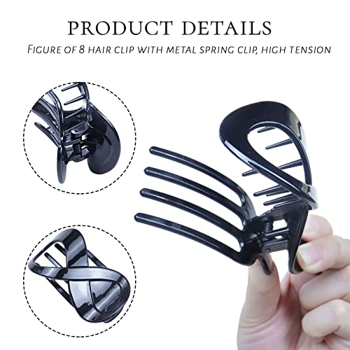 Kavya 3 Pcs Hair Claw Clips for Thick Hair Women Non-Slip Claws Black Large Clip, Accessories for Women and Girls - Image 3