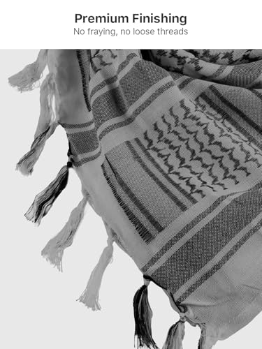 Image of FREE SOLDIER 100% Cotton Scarf Military Shemagh Tactical Desert Keffiyeh Head Neck Scarf Arab Wrap with Tassel 43x43 inches