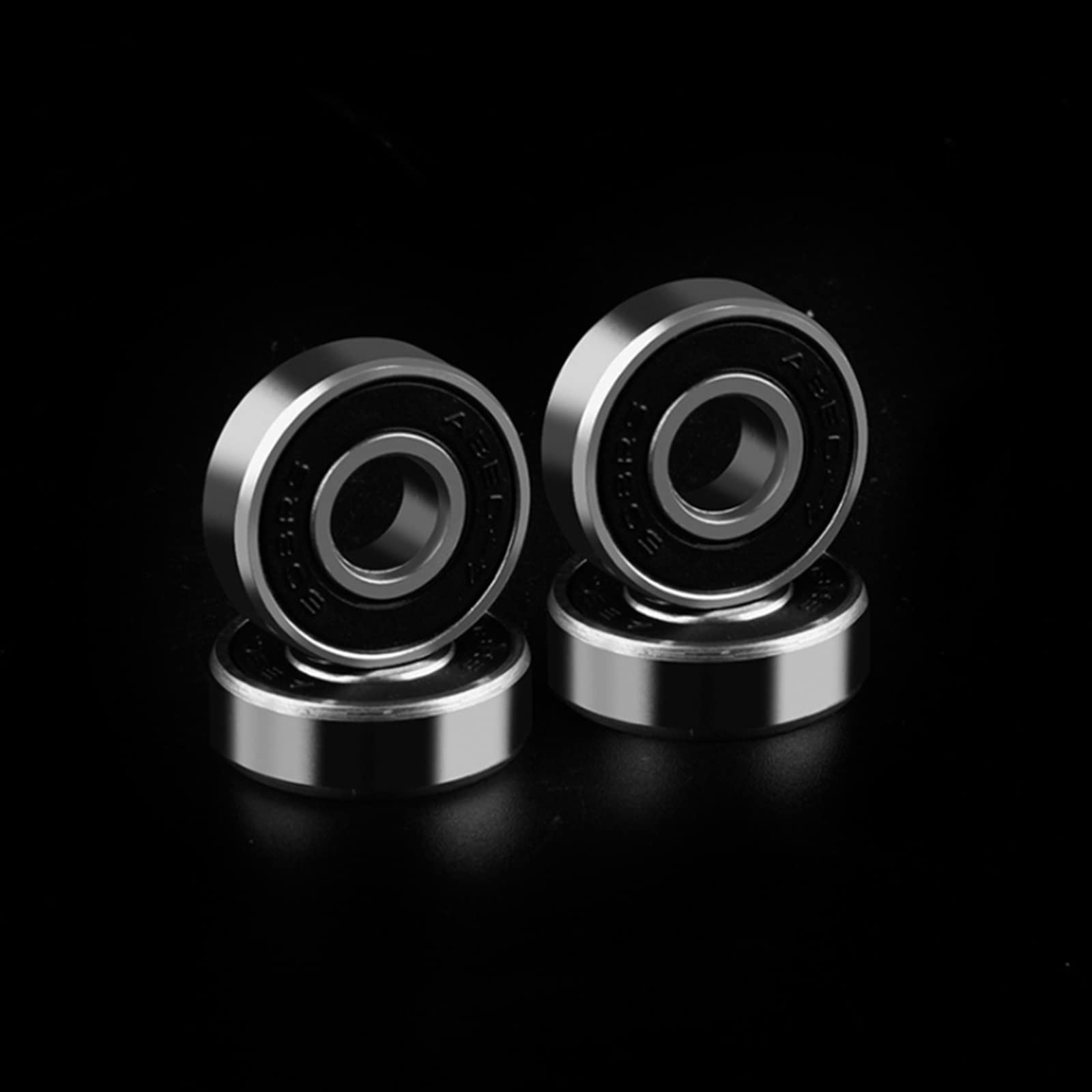 4 Uds 608 Skate Scooter Ruedas de monopatín rodamientos de Repuesto Rodillo de Bolas Ejes de precisión rodamiento de Acero 608RS ABEC 9(Color:Rot)