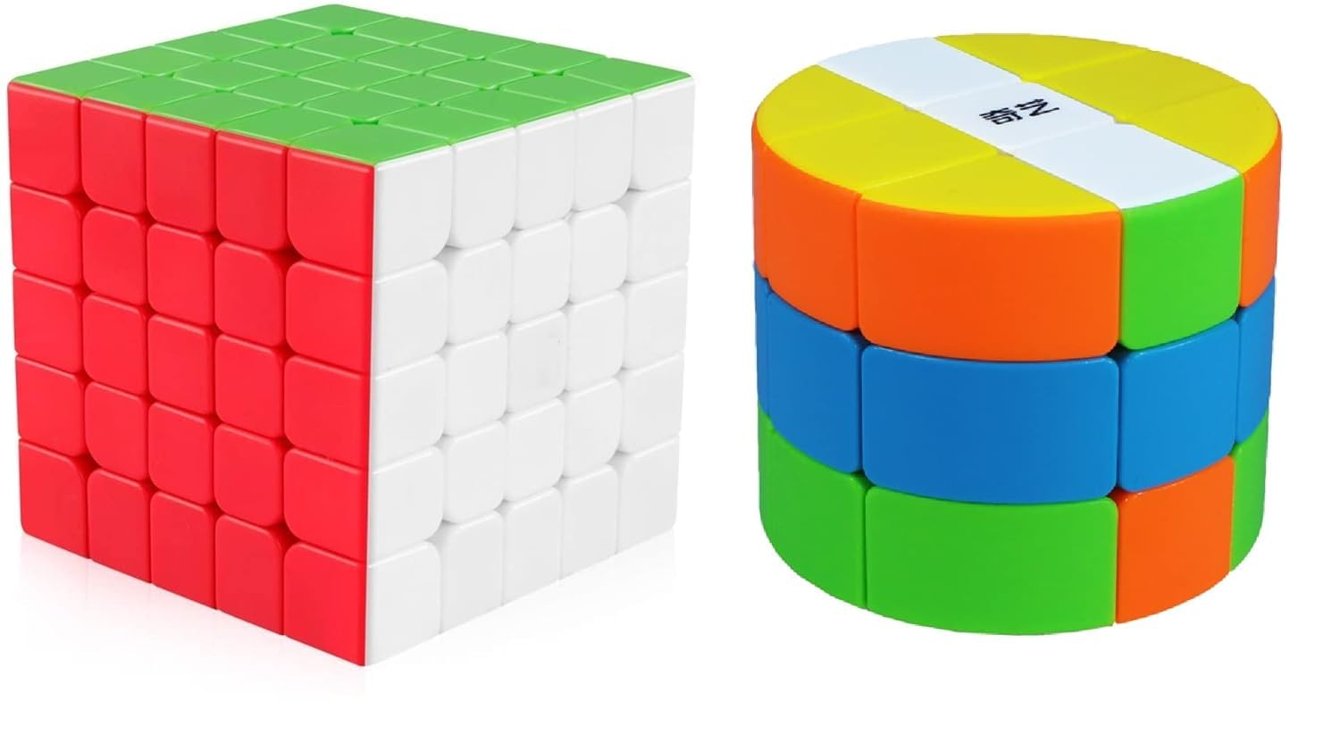 3x3x3 Cylinder Cube & 5x5 High Speed Stickerless Cube Combo | Pack of 2 | Smooth Speed Puzzle Cubes for Kids & Adults | Brain Teaser IQ Game | Durable Colorful Twist Cubes-image-16