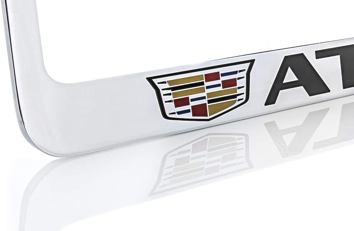 Cadillac ATS Brass License Plate Frame with Chrome Finish (2 Hole)