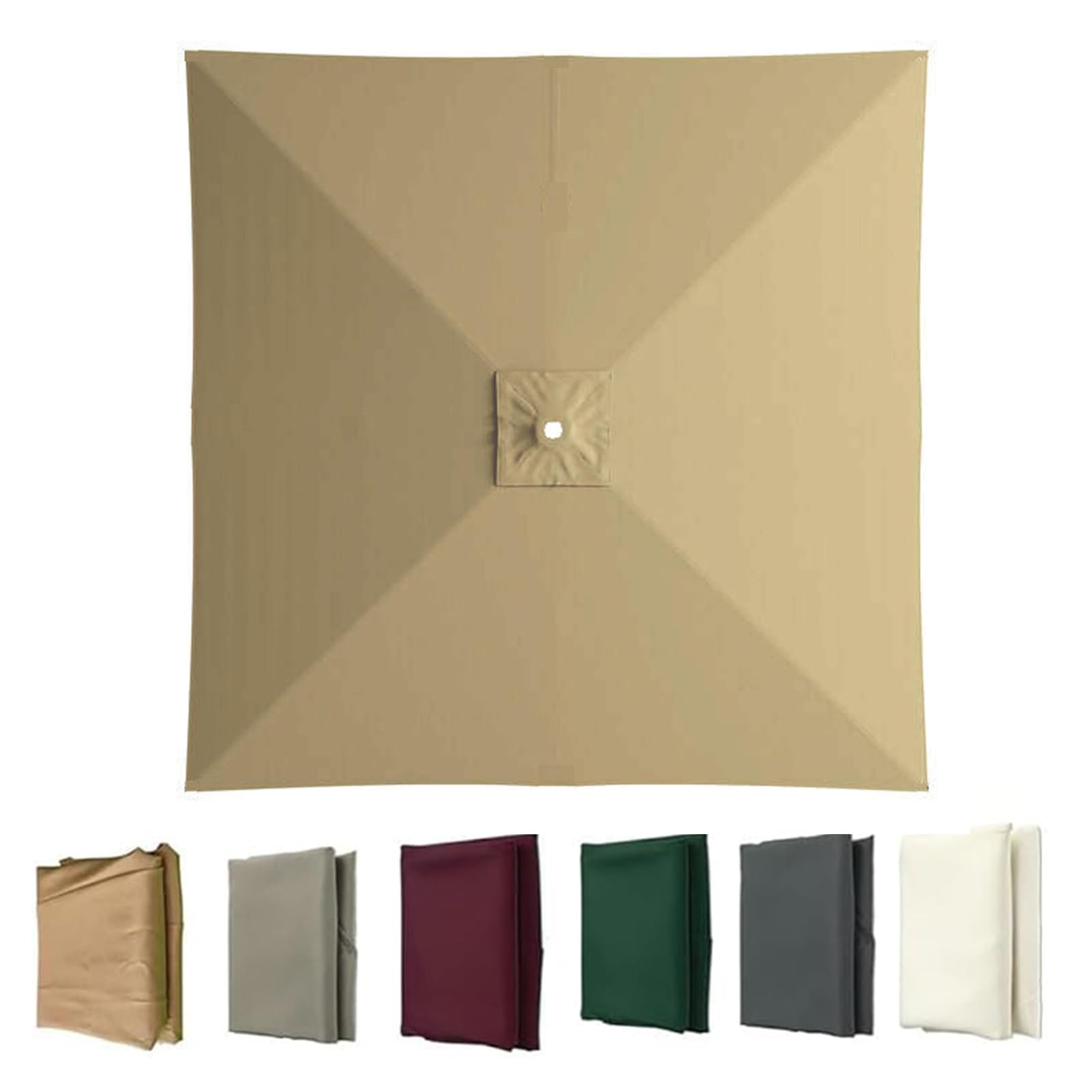 GAOXIAO Sun Umbrella Replacement Canopy, Parasol Canopy Garden Top Cover Cloth for 2m-4 Arms 2.5m-8 Arms 3m-8 Arms Outdoor Cantilever Offset Parasol Top Cloth Fabric Khaki 2.5m 8ribs