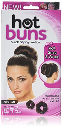 2 pc set HOT BUNS hair style bun maker AS SEEN ON TV - DARK