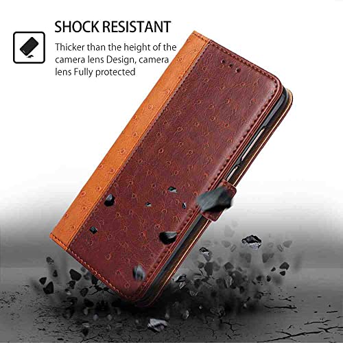Étui portefeuille pour Motorola Moto Edge Plus marron bien ajusté en cuir - 3