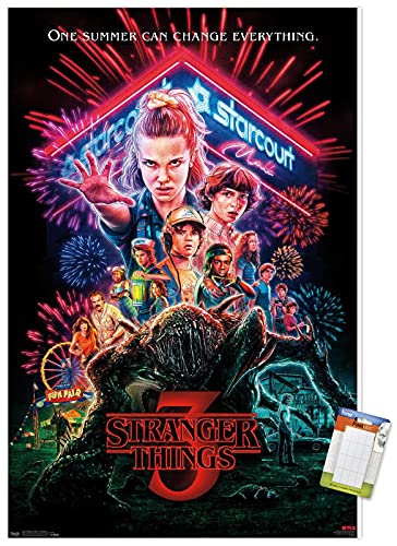 Trends International Netflix Stranger Things: Season 3 - One Sheet Wall Poster, 14.725" x 22.375", Premium Poster & Mount Bundle