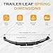 Magorfas Trailer Leaf Spring 4 Leaf Double Eye 1750 lbs Cap for 3500 lbs Axle Suspension 25-1/4