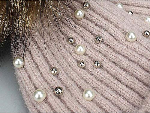 Bonnet tricoté chaud douceur polaire haut de gamme avec pompon chic