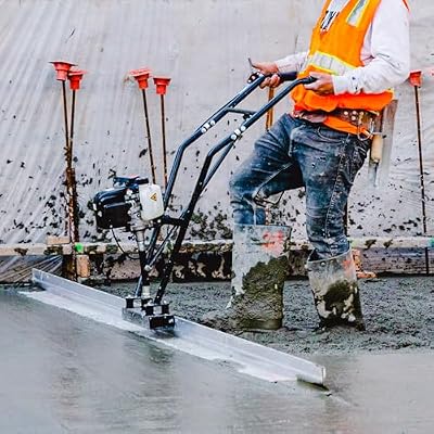 TOMAHAWK Power Screed Concrete Finishing Vibra Tool with 14 ft & 12 ft Boards Bull Float Finisher Set