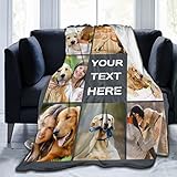 HooSo Custom Throws Blanket with Photos on it, Customized Personalized Blankets with Pet Picture and Text，Custom Gifts for Lover and Friends, 8 Photos, 50' x 60'