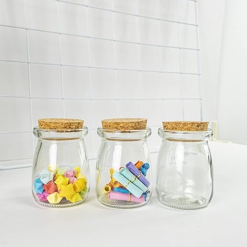 Miniatura 5 de Botellas de vidrio de 3.38 onzas con corcho, botella de vidrio decorativa con tapón de corcho, botellas de pudín (3.4 fl oz-6 unidades)