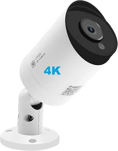 Anpviz Cámara IP POE de 4 K de 8 MP para exteriores con ranura para tarjeta SD, cámara de seguridad HD real para interiores y exteriores, detección