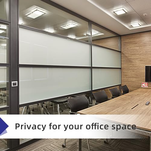 Frosted Window Privacy Film Non-Adhesive Static Cling Bathroom Decorative Stickers Heat Control UV Blocking Opaque Glass Window Coverings Film for Home Front Door Office 35.4 Inch x 7.8 Feet