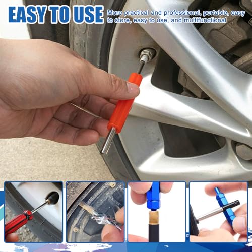 Image of 44PCS Valve Stem Removal Tool, Tire Repair Tools, Tire Valve Stem Kit with Dual & Single Heads Valve Core Remover and 4-Way Valve Tool, Spool Removal and Installation Tool for Most Cars