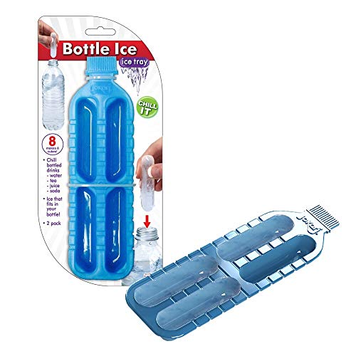 Lot de 2 bacs à glaçons cylindriques Jokari 160940, bleu - Glaçons pouvant rentrer dans une bouteille Cover