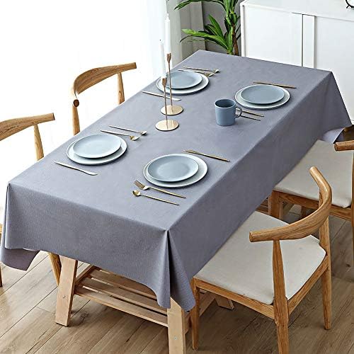 SANDM Eco-Friendly PVC Tablecloth, Waterproof Heat Resistant Table Protector No Wash Table Cover Rectangle Indoor Outdoor Table Pad-Gray 40x60cm(16x24inch)