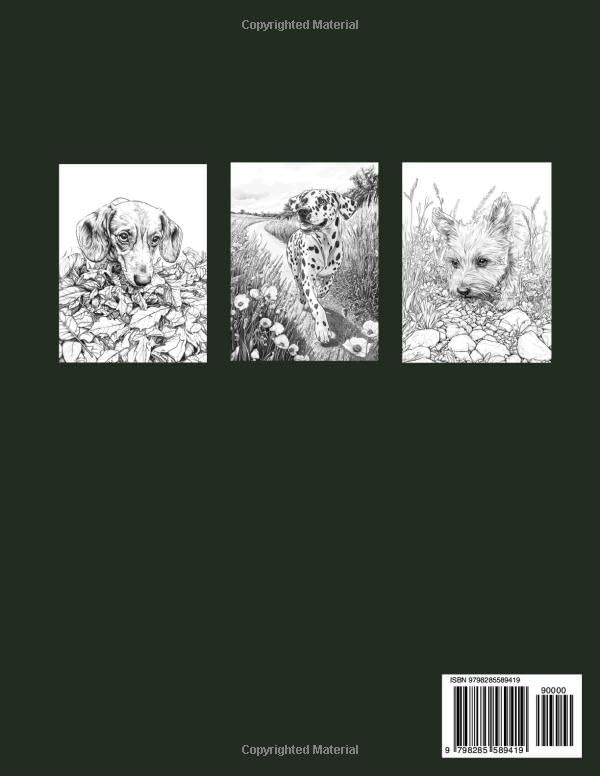 Realistic Dogs and Landscapes Coloring Book, a Nature & Wildlife Coloring Activity for Teens, Adults & Seniors: Grayscale Cute Puppies, Pets, Animals ... Book Set for Teens Adults and Seniors) image 3