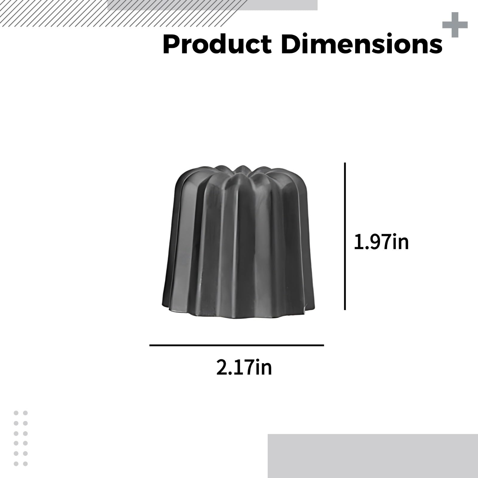 Canneles Lot de 5 moules à gâteau antiadhésifs en aluminium pour madeleines sans couture pour tartes et pâtisserie