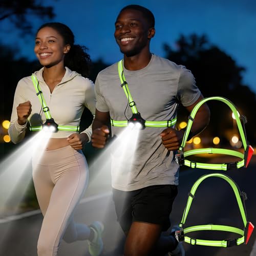 VZZNN 2 Pack Running Lights for Runners -500 Lumens Adjustable Running Light Up and Down with...