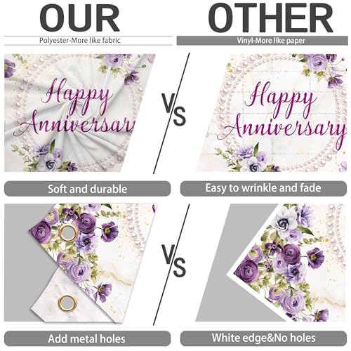 Fondo para aniversario de 8x6 pies morado miniatura 5